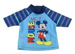 Světlemodro-tmavomodré UV tričko s Mickeym Disney