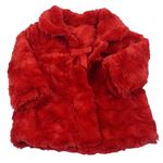 Červený chlpatý podšitý kabát George