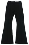 Čierne flare nohavice s pukmi Zara