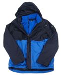 3v1 - Tmavomodro-modrá šušťáková funkčná celoroční bunda s kapucňou Crivit