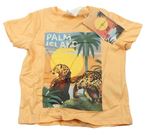 Svetlooranžové tričko so šelmami a palmami H&M