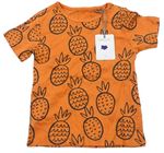 Oranžové tričko s ananásmi Tu