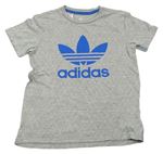 Sivo-biele vzorované tričko s logom Adidas