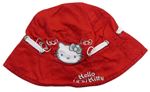 Červený plátenný klobúk s Hello Kitty