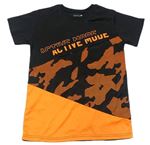 Čierno-oranžové športové tričko Ergeenomixx