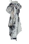 Dámska bielo-čierna kvetovaná šál