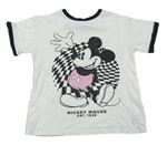 Bielo-čierne tričko s Mickey mousem Disney