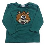 Tmavozelené tričko s medvěďom S. Oliver