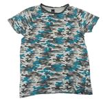 Sivo-tyrkysové army pyžamové tričko C&A