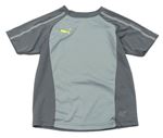 Sivo-tmavosivé športové funkčné tričko s logom Puma