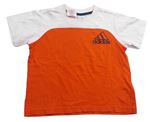 Tehlovo-biele tričko s logom Adidas