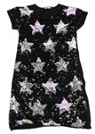 Čierne flitrové šaty s hviezdami