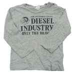 Sivé melírované tričko s nápismi DIESEL
