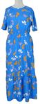 Dámske modré kvetované midi šaty Influence