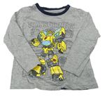Sivé melírované tričko s Transformers