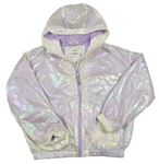 Perlovo-fialová šušťáková jarná oversize bunda s kapucňou M&S