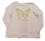Svetloružové tričko s motýlkom H&M