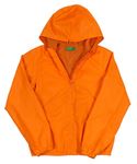 Kriklavoě oranžová šušťáková jarná bunda s kapucňou Benetton