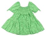 Zelené kvetované ľahké šaty so žabičkováním Next