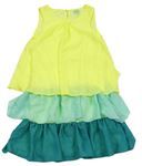 Žlto-mátovo-zelené šifónové šaty Y.F.K.