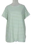 Dámske zeleno-biele pruhované tričko