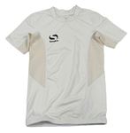 Bielo-béžové športové funkčné tričko s logom Sondico