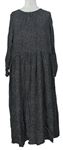 Dámske čierne bodkované midi šaty H&M