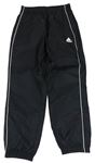 Čierne šušťákové športové nohavice s logom Adidas