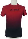Pánske červeno-čierne tričko s logom Hollister