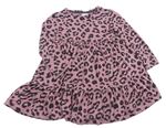 Ružové úpletové šaty s leopardím vzorom F&F