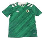 Zelené melírované športové tričko s pruhy - Irish Football Association Adidas