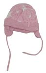 Ružová melírovaná zavazovací čapica s hviezdičkami H&M