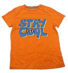 Oranžové tričko s nápismi Next