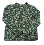 Zelené kvetované rebrované tričko Tu