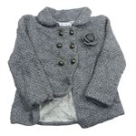 Šedý pletený podšitý svetrový kabátek s gombíky Zara