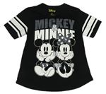 Čierne oversize tričko s Mickeym a Minnie Disney