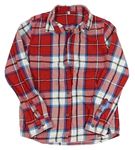 Červeno-bielo-modro-tmavomodrá kockovaná flanelová košeľa M&S