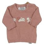 Ružový sveter s králikmi F&F