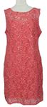 Dámske ružové čipkové šaty s flitrami Lipsy