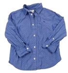 Modrá bodkovaná á košeľa s výšivkou H&M