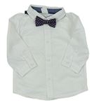 2set - Biela košile + pruhovaný motýlok H&M