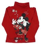 Červené tričko s Mickey mousem a rolákom C&A