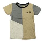 Béžovo-sivo-krémové tričko s nápisom Next