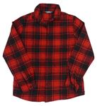 Červeno-čierna kockovaná flanelová košeľa Primark
