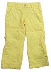 Žlté plátenné rolovacieé nohavice