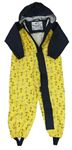 Tmavomodro-žltá nepromokavá kombinéza s kotvami a kapucňou Lupilu