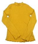 Žlté rebrované tričko so stojačikom F&F