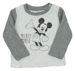 Bielo-sivé tričko s Mickeym Disney