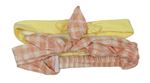 2x čelenka - žltá s mašlí + růžovo-bílá kockovaná s mašlou