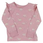 Ružové tričko s labuťami  a volány Mothercare